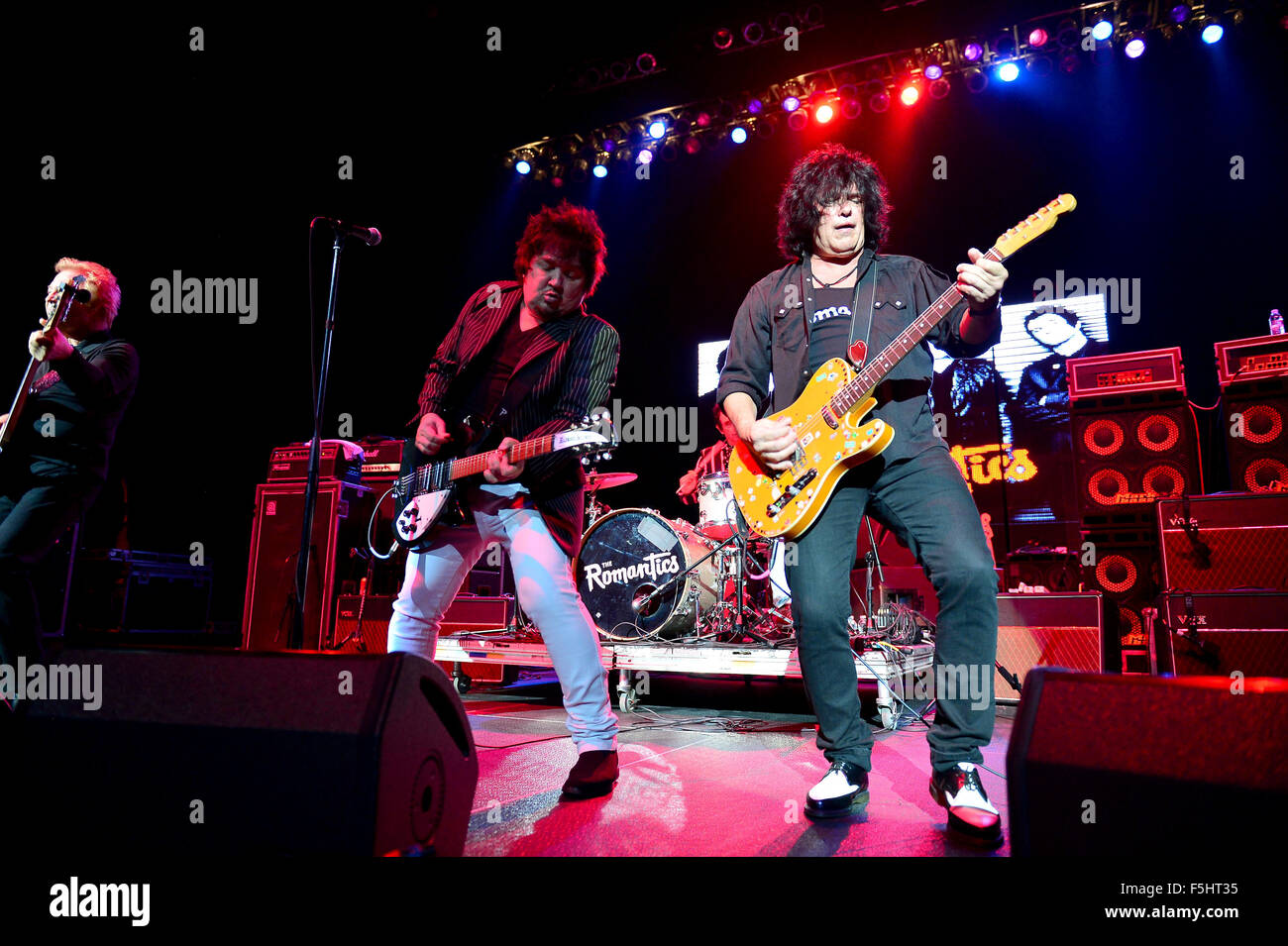 The Romantics performing at Hard Rock Live! in the Seminole Hard Rock Hotel & Casino  Featuring: Rich Cole, Wally Palmar, Brad Elvis, Mike Skill Where: Hollywood, Florida, United States When: 03 Sep 2015 Stock Photo