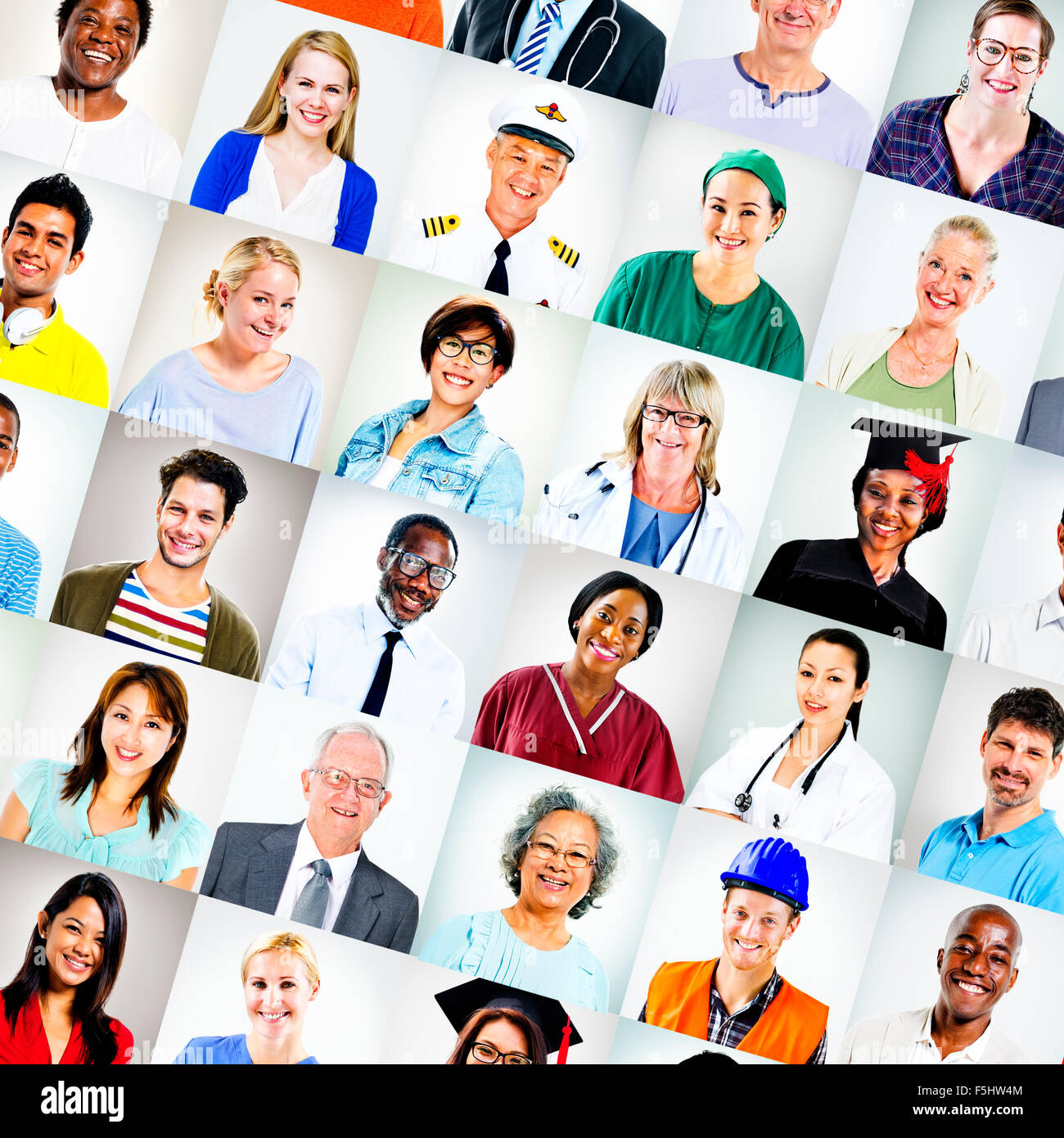 Portraits of Multiethnic Mixed Occupations People Concept Stock Photo ...