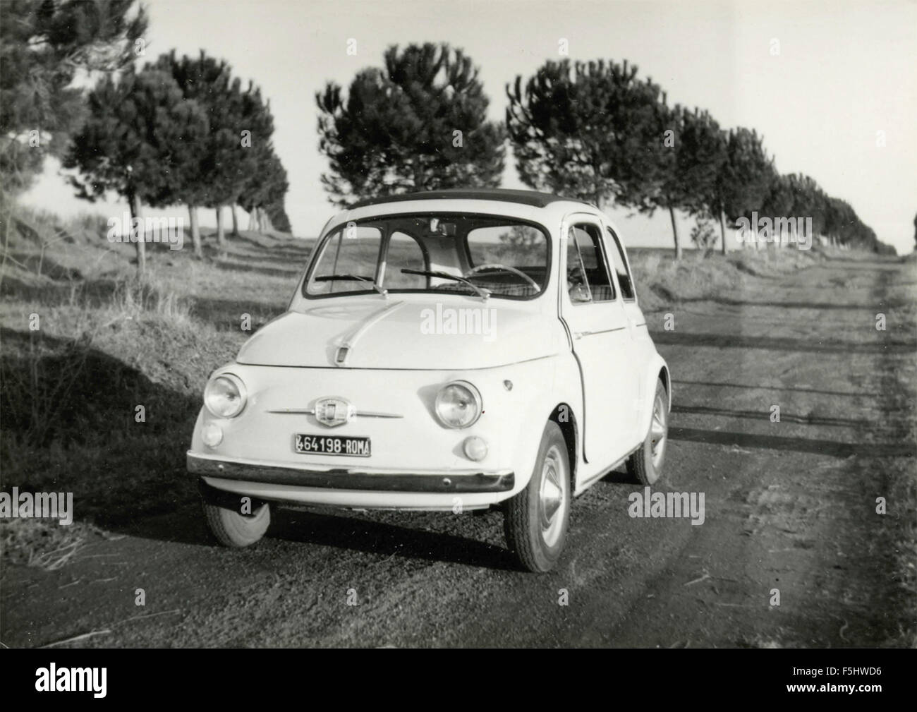 A Fiat 500 parked on Via Appia, Rome, Italy Stock Photo - Alamy