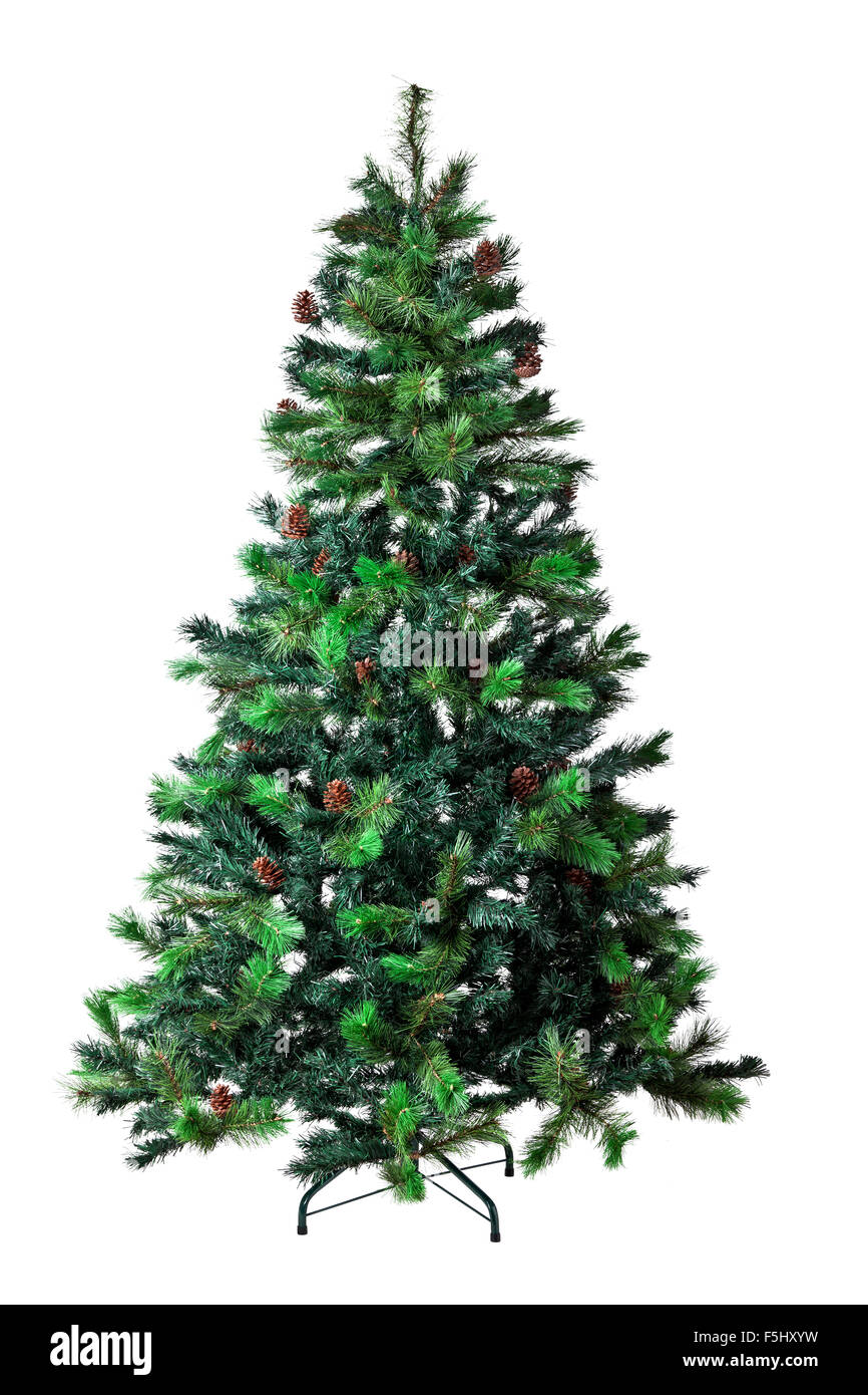 christmas tree on isolated white Stock Photo