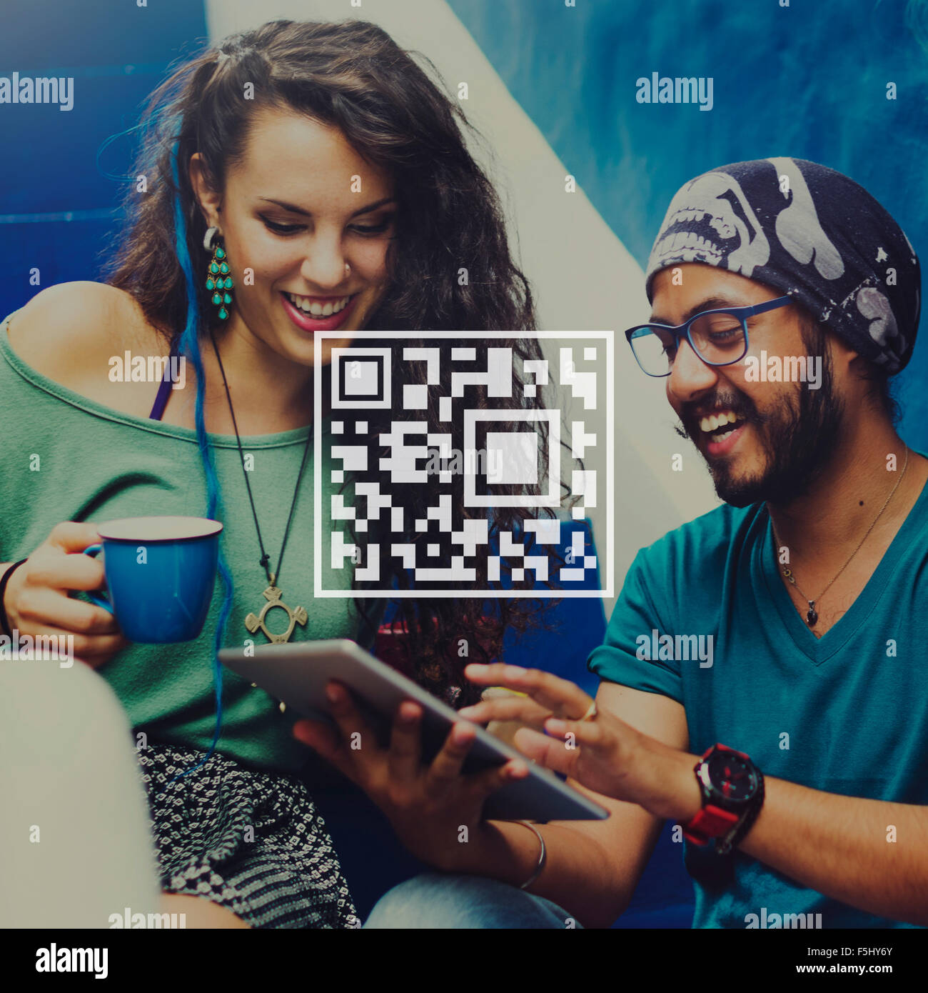 qr-code-price-tag-coding-encryption-label-merchandise-concept-stock