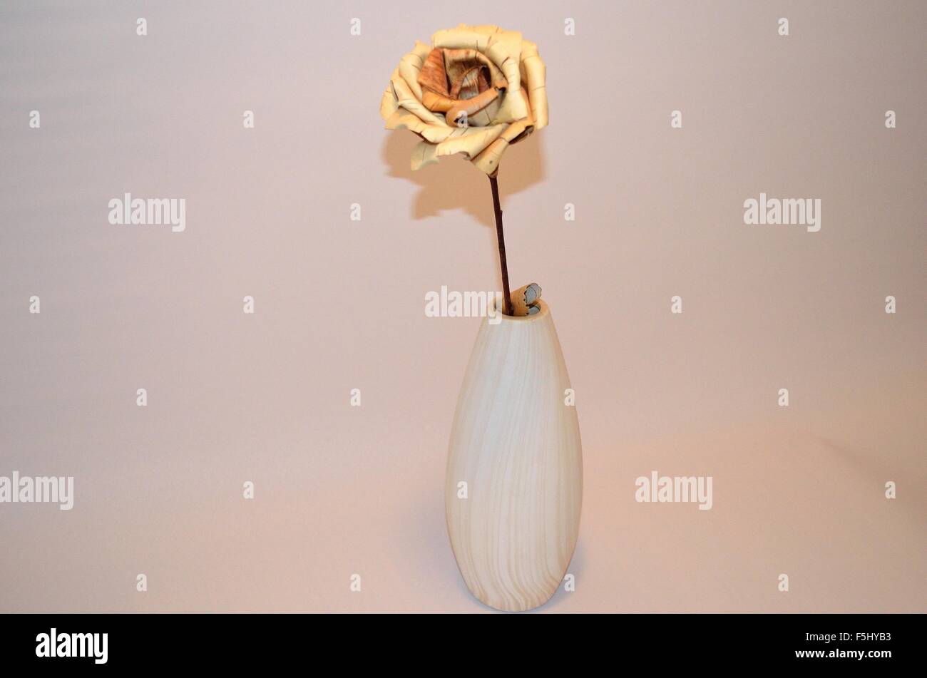 homemade birch bark rose in pot Stock Photo Alamy