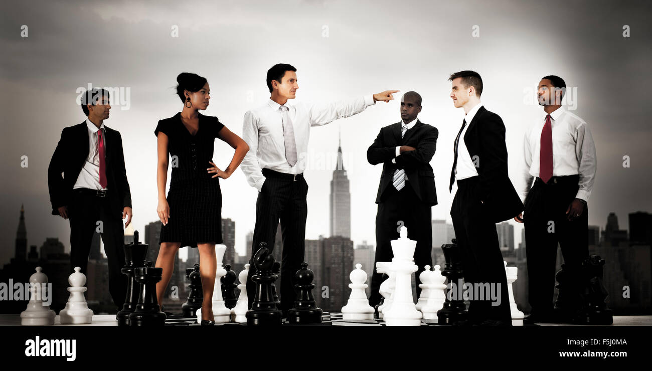 Business People Chess Arguement Confrontation Concept Stock Photo