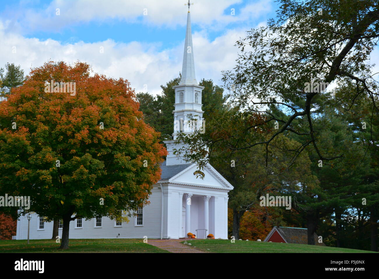 Martha Mary Chapel in Sudbury Massachusetts on a beautiful fall day Stock Photo