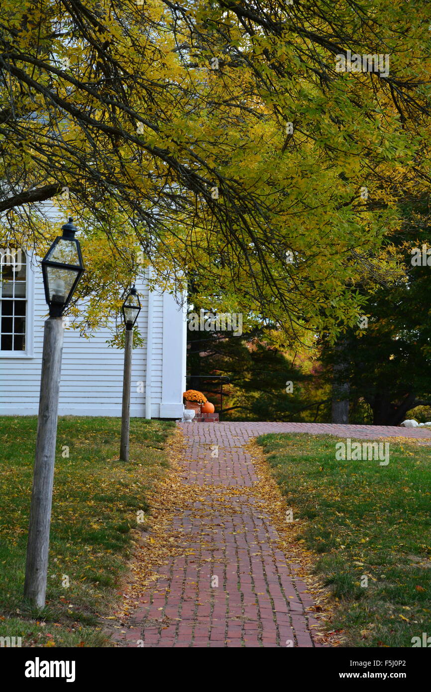 Martha Mary Chapel in Sudbury, Massachusetts in the Fall Stock Photo