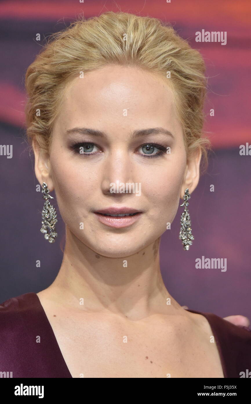 American actress Jennifer Lawrence attends to the Premiere of 'The Hunger Games: Mockingjay - Part 2' at the Sony Center CineStar in Berlin, Germany. On November 04, 2015./picture alliance Stock Photo