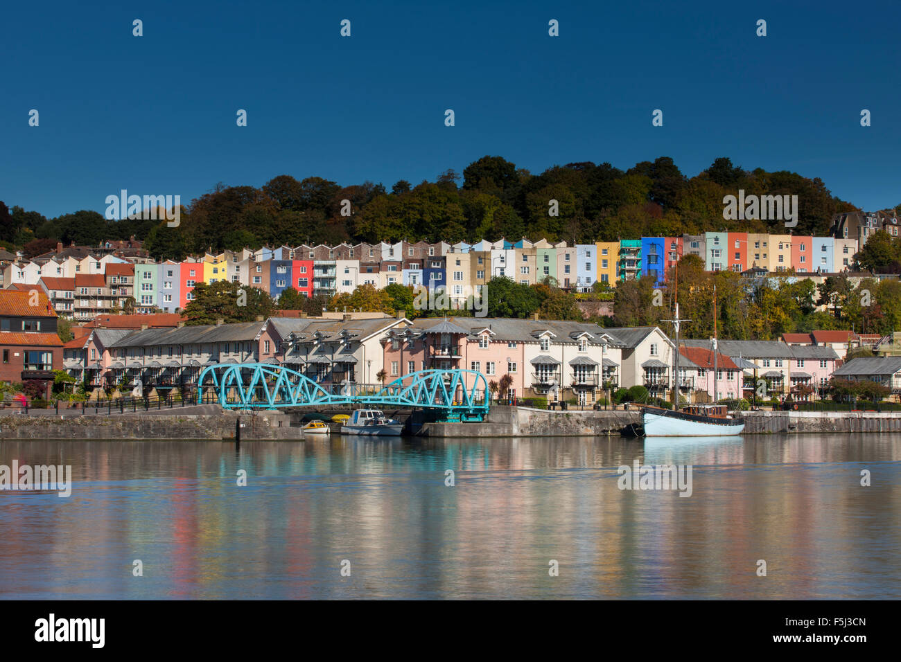 The coloured houses on the harbourside, Bristol, UK. Stock Photo