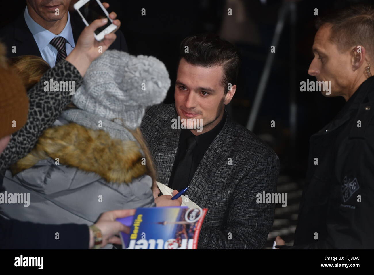 American actor Josh Hutcherson attends to the Premiere of 'The Hunger Games: Mockingjay - Part 2' at the Sony Center CineStar in Berlin, Germany. On November 04, 2015./picture alliance Stock Photo