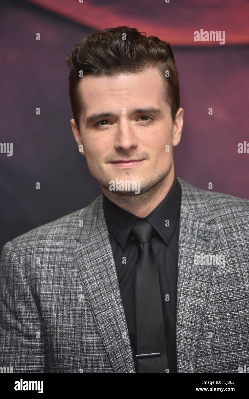 American actor Josh Hutcherson attends to the Premiere of 'The Hunger Games: Mockingjay - Part 2' at the Sony Center CineStar in Berlin, Germany. On November 04, 2015./picture alliance Stock Photo