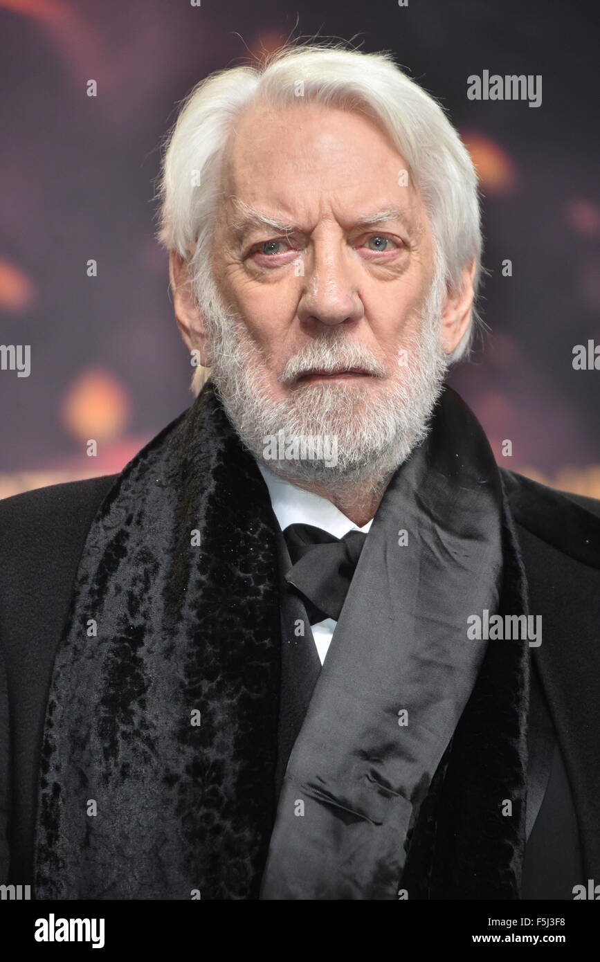 Donald Sutherland attends to the Premiere of 'The Hunger Games: Mockingjay - Part 2' at the Sony Center CineStar in Berlin, Germany. On November 04, 2015./picture alliance Stock Photo