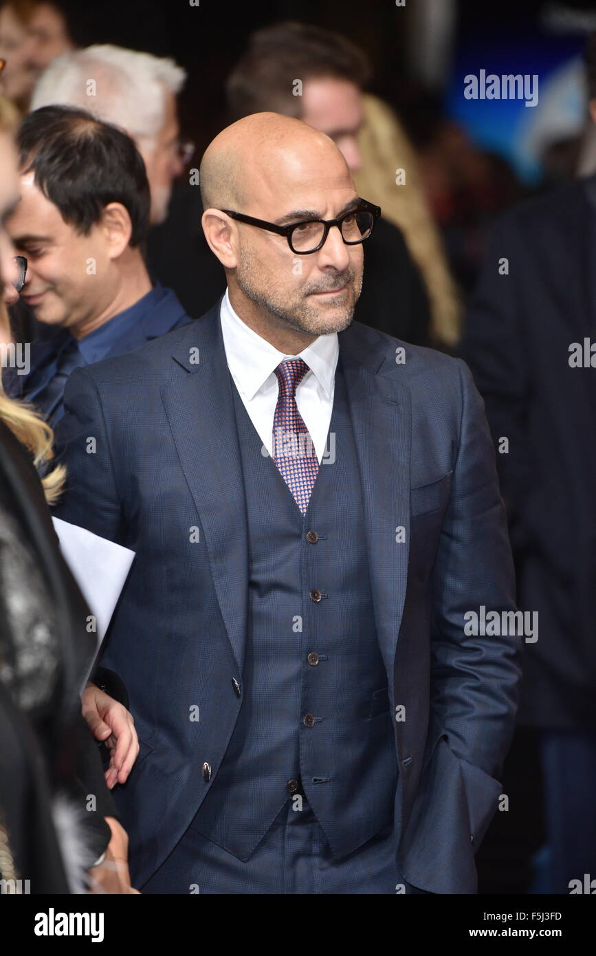 American actor Stanley Tucci attends to the Premiere of 'The Hunger Games: Mockingjay - Part 2' at the Sony Center CineStar in Berlin, Germany. On November 04, 2015./picture alliance Stock Photo