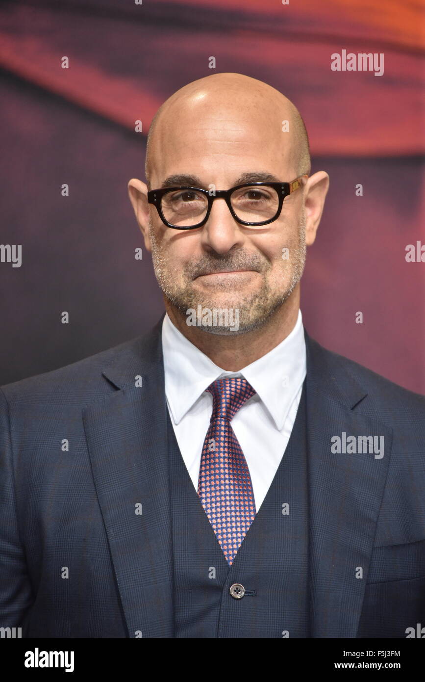 American actor Stanley Tucci attends to the Premiere of 'The Hunger Games: Mockingjay - Part 2' at the Sony Center CineStar in Berlin, Germany. On November 04, 2015./picture alliance Stock Photo