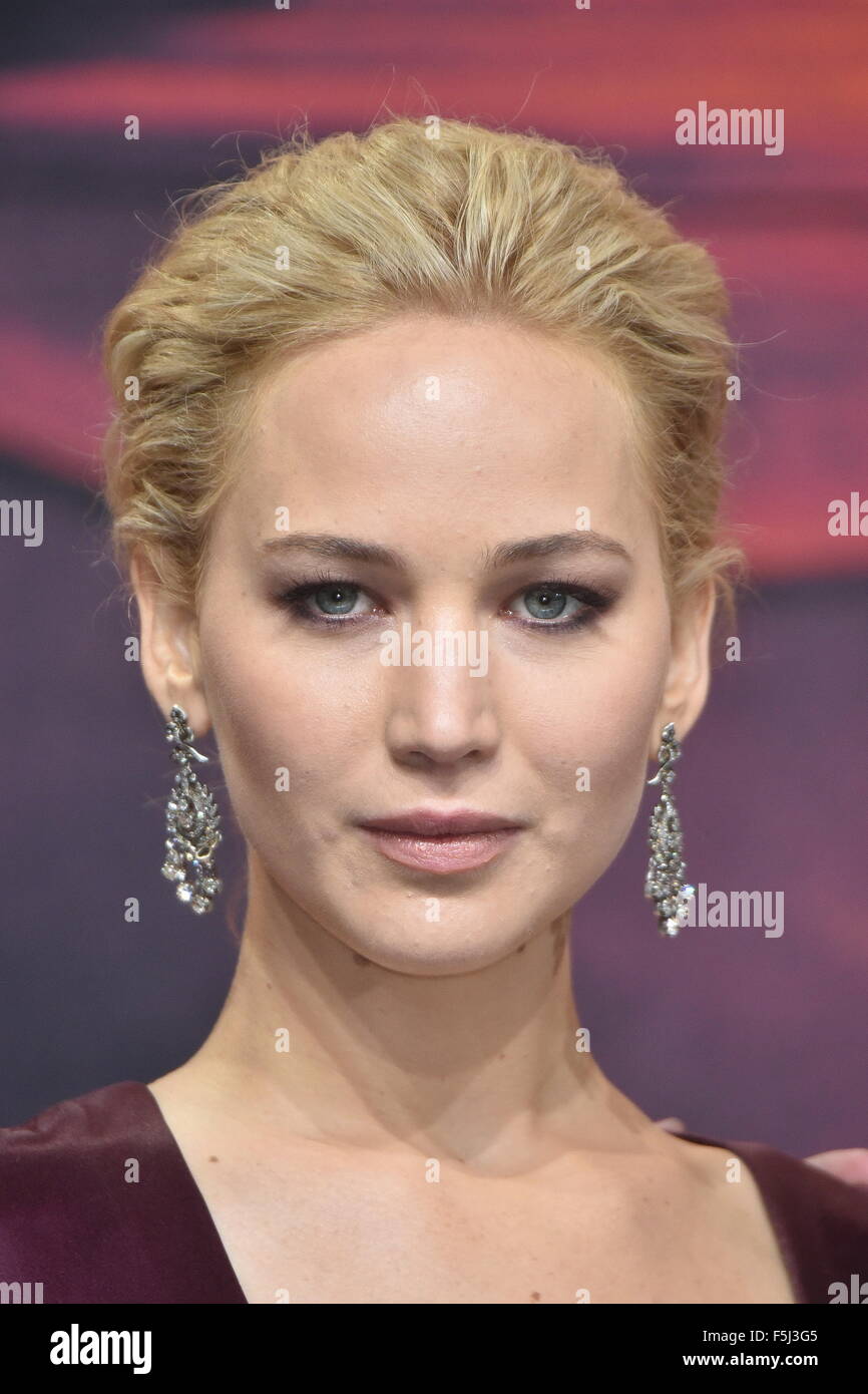 American actress Jennifer Lawrence attends to the Premiere of 'The Hunger Games: Mockingjay - Part 2' at the Sony Center CineStar in Berlin, Germany. On November 04, 2015./picture alliance Stock Photo