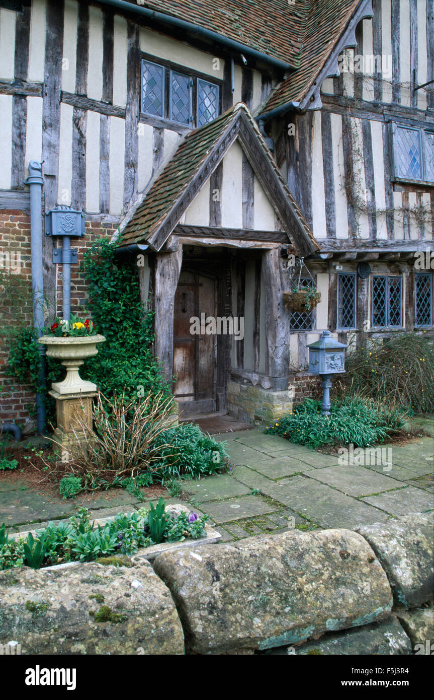 Exterior of a timbered Tudor house Stock Photo