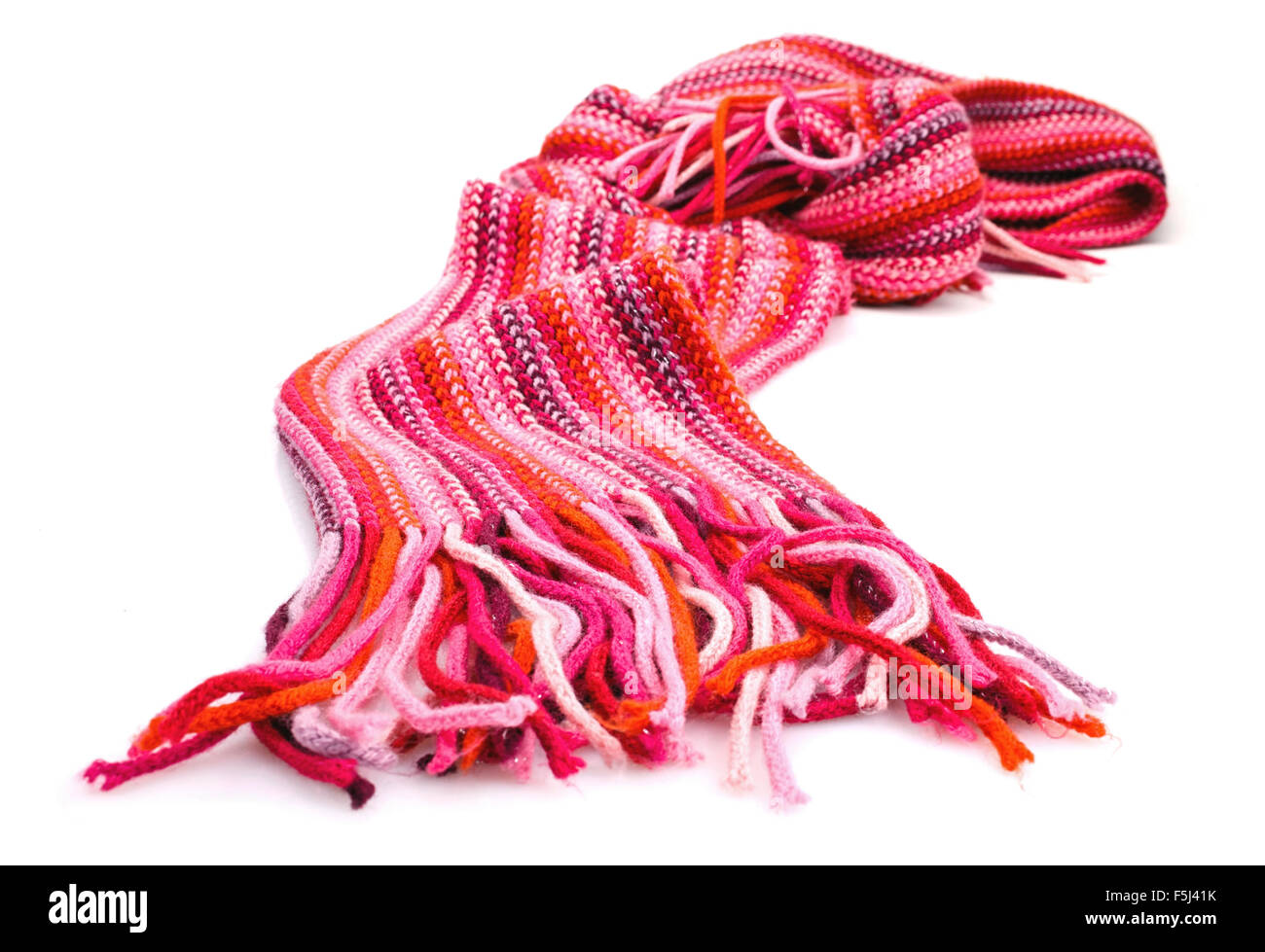 Striped red scarf Stock Photo