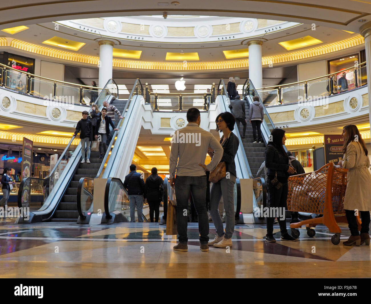 Euroma2 luxury shopping mall interior in the EUR district of Rome, Italy Stock Photo