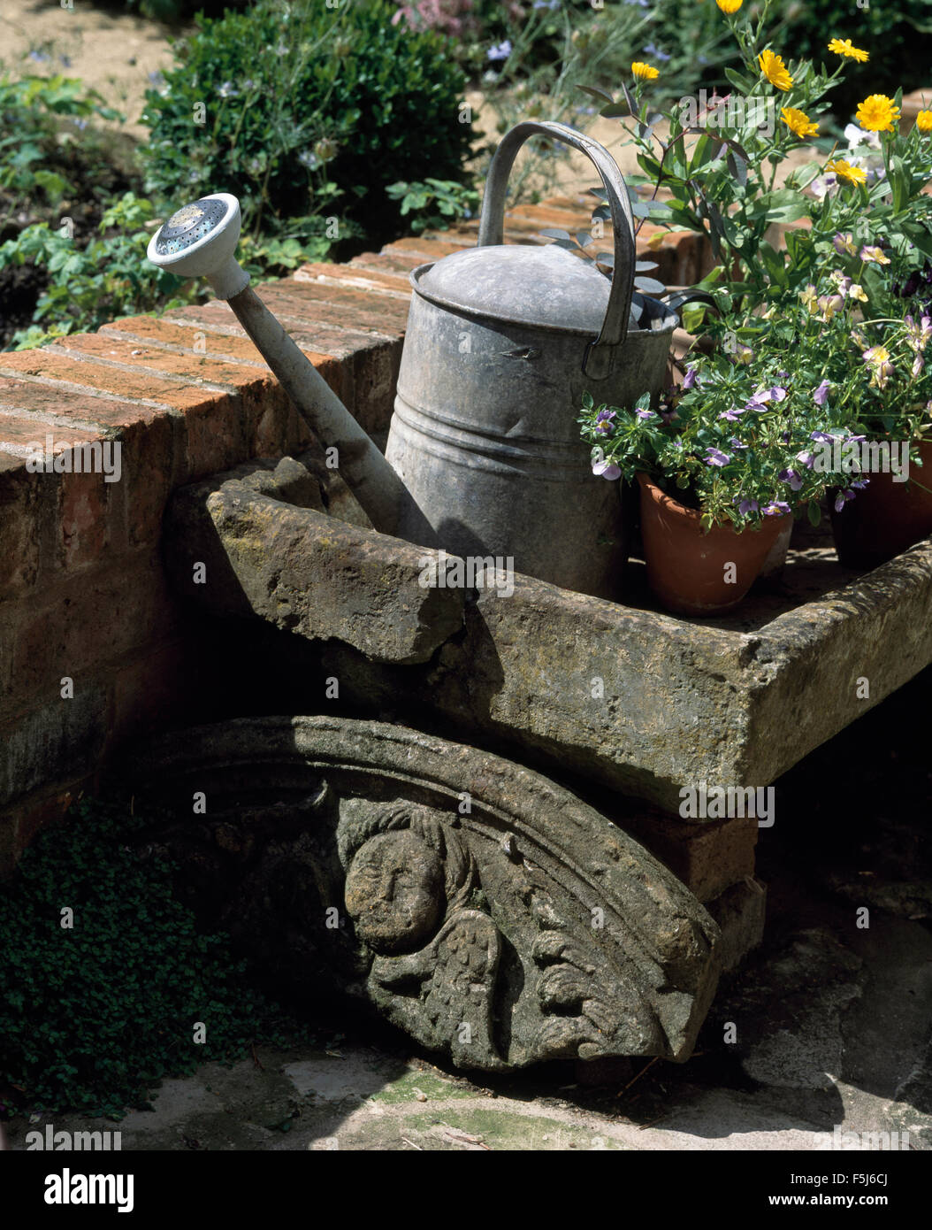 Small Vintage Zinc Jug Decorative Garden Watering Can Set of 2 Black