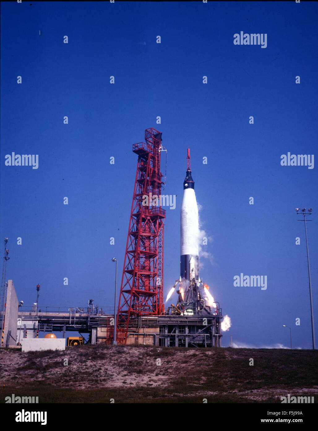Cold War Rocket Launch Colorised The Atlas rocket launch marks a significant milestone in the ...