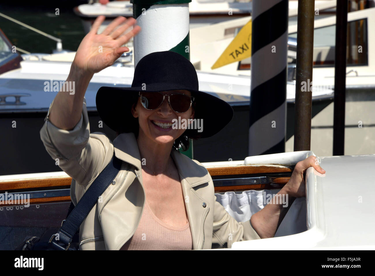 72nd Venice Film Festival - Celebrity Sightings  Featuring: Juliette Binoche Where: Venice, Italy When: 04 Sep 2015 Stock Photo