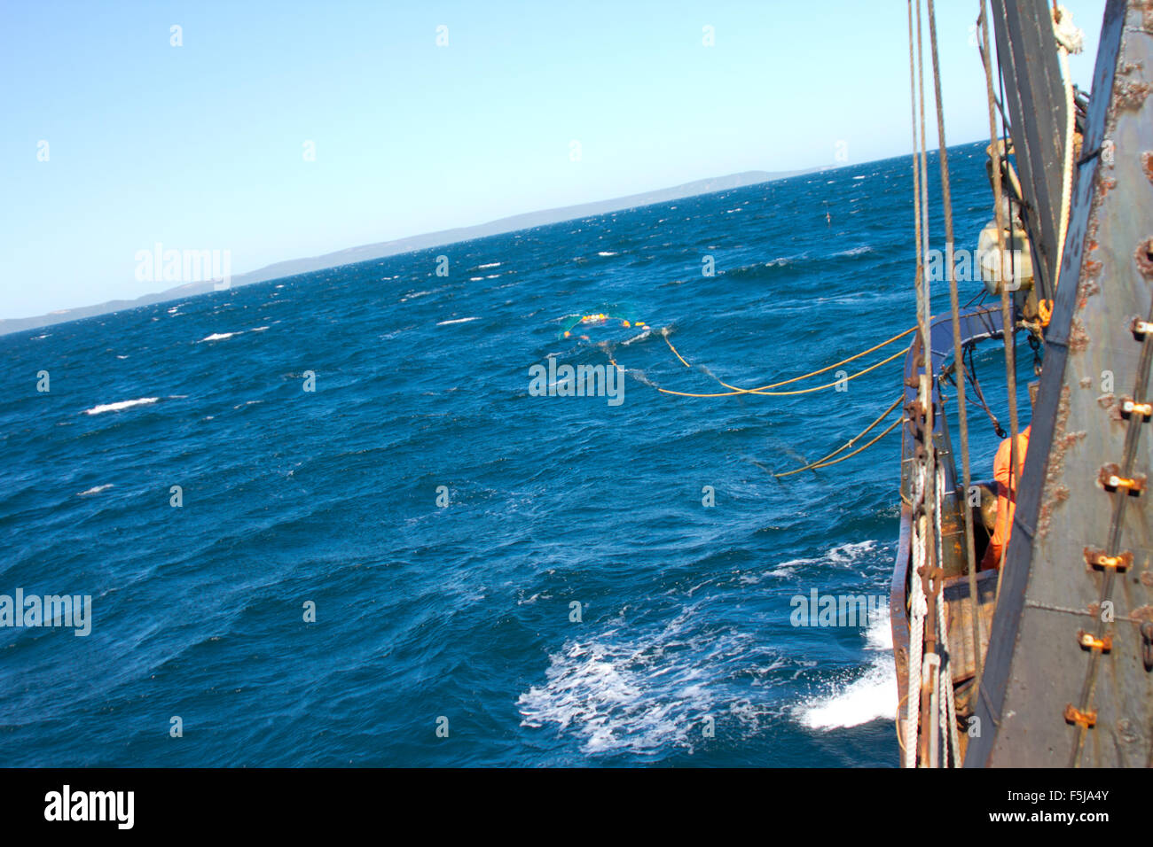 process of industrial fishing with a trawl Stock Photo - Alamy