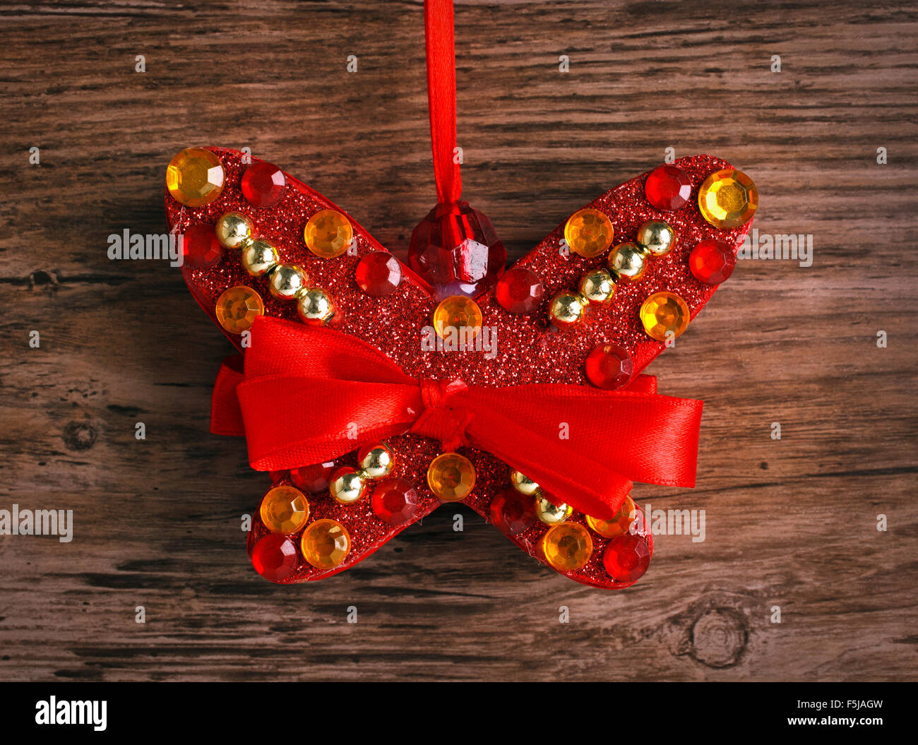Christmas decoration butterfly with crystals Stock Photo - Alamy