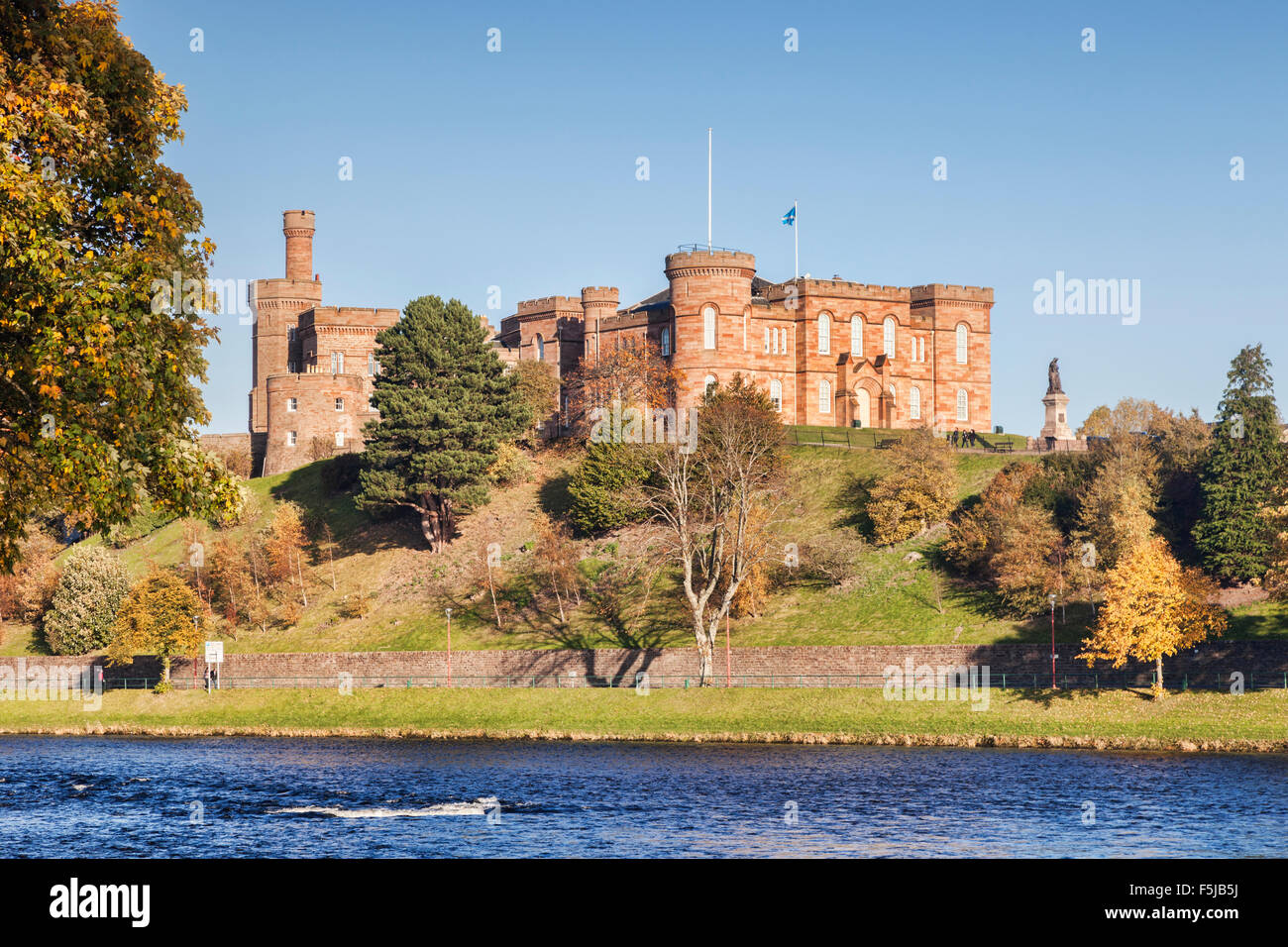 Autimn, Inverness Castle, which houses the Inverness Sherriff Court, Inverness, Highland, Scotland, UK Stock Photo