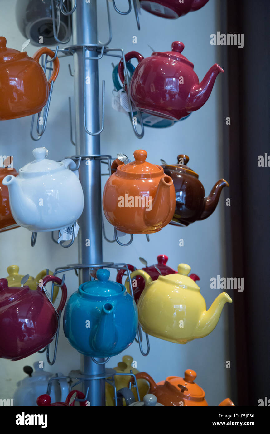 A display of teapots in a tea shop Stock Photo Alamy