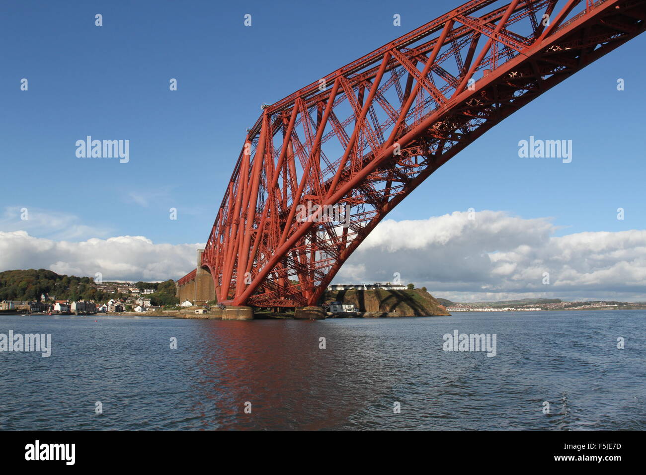 Forth Rail Bridge and North Queensferry Scotland  October 2015 Stock Photo