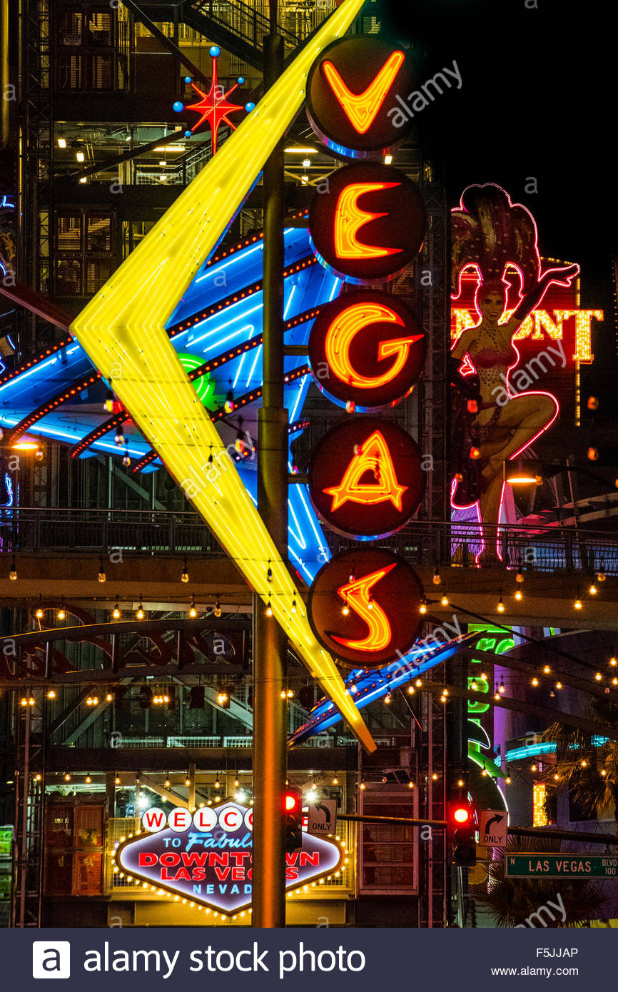 Vegas Neon Sign, Downtown Las Vegas, Nevada USA Stock Photo 89534670 Alamy