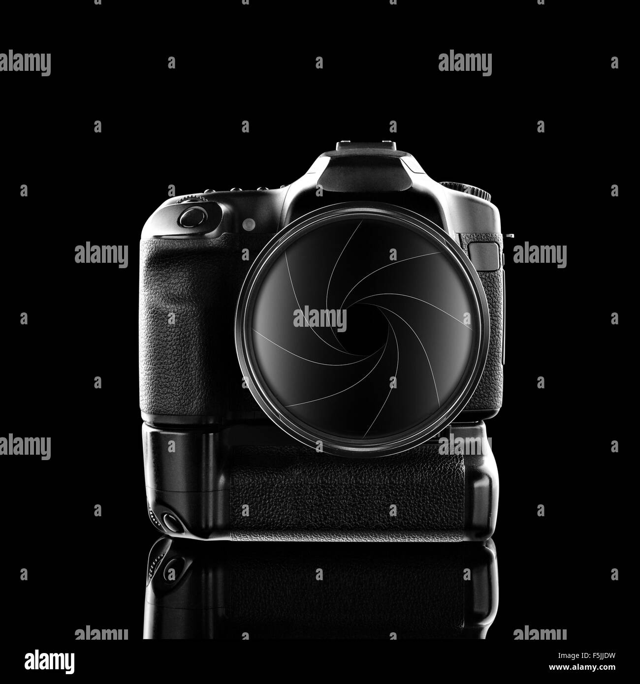 Digital camera isolated on black Stock Photo