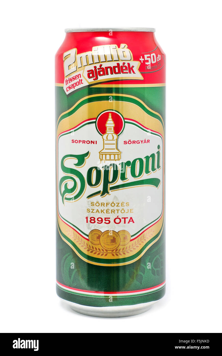 soproni beer can Stock Photo - Alamy