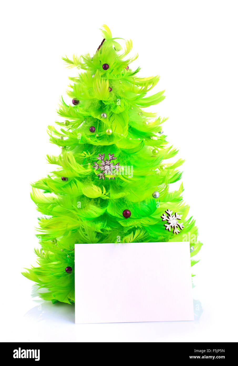 Christmas tree with greeting cards Stock Photo
