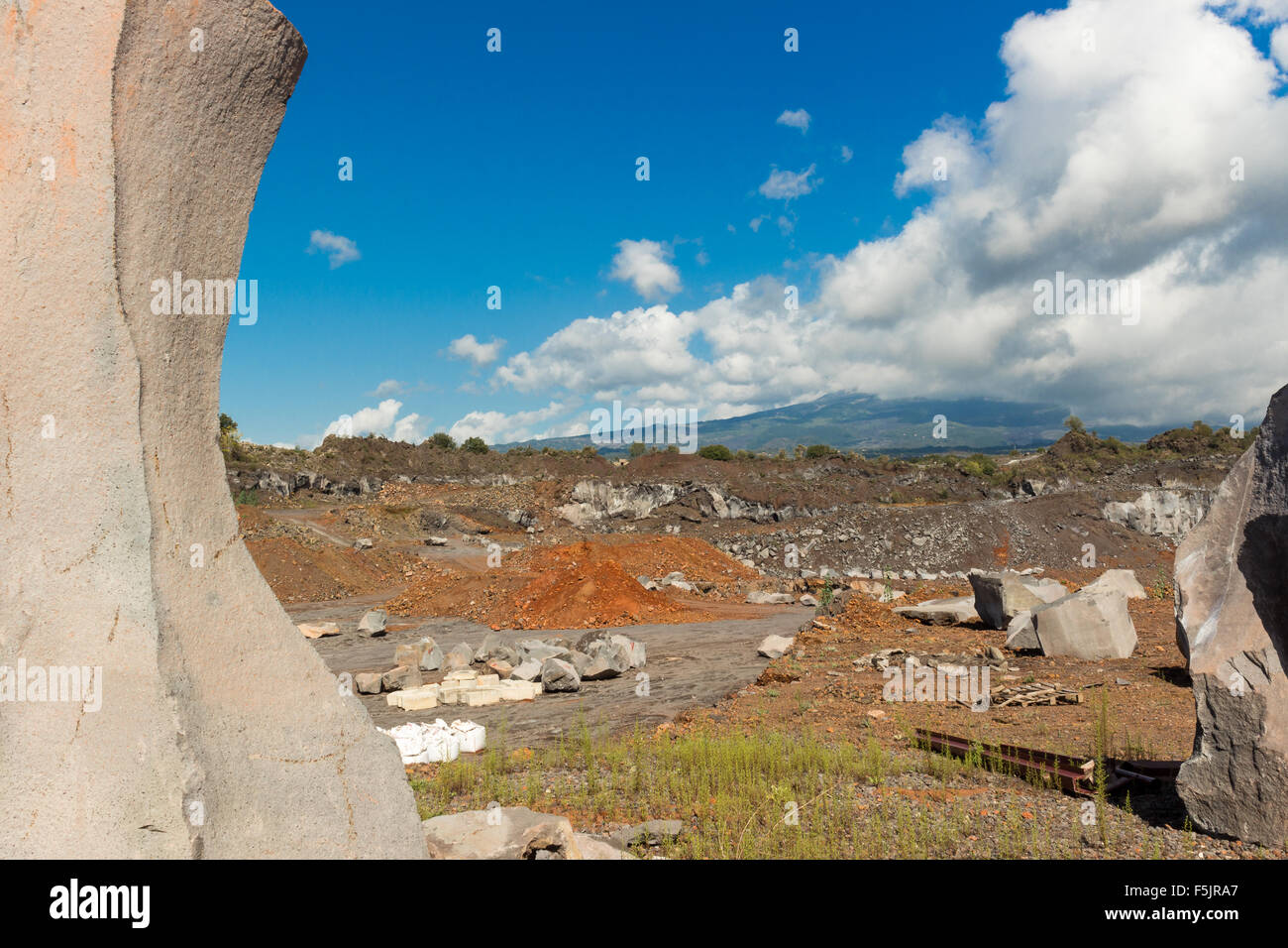 Volcanic Rocks Quarry The View of a quarry volcanic Sicilian Stock Photo - Alamy