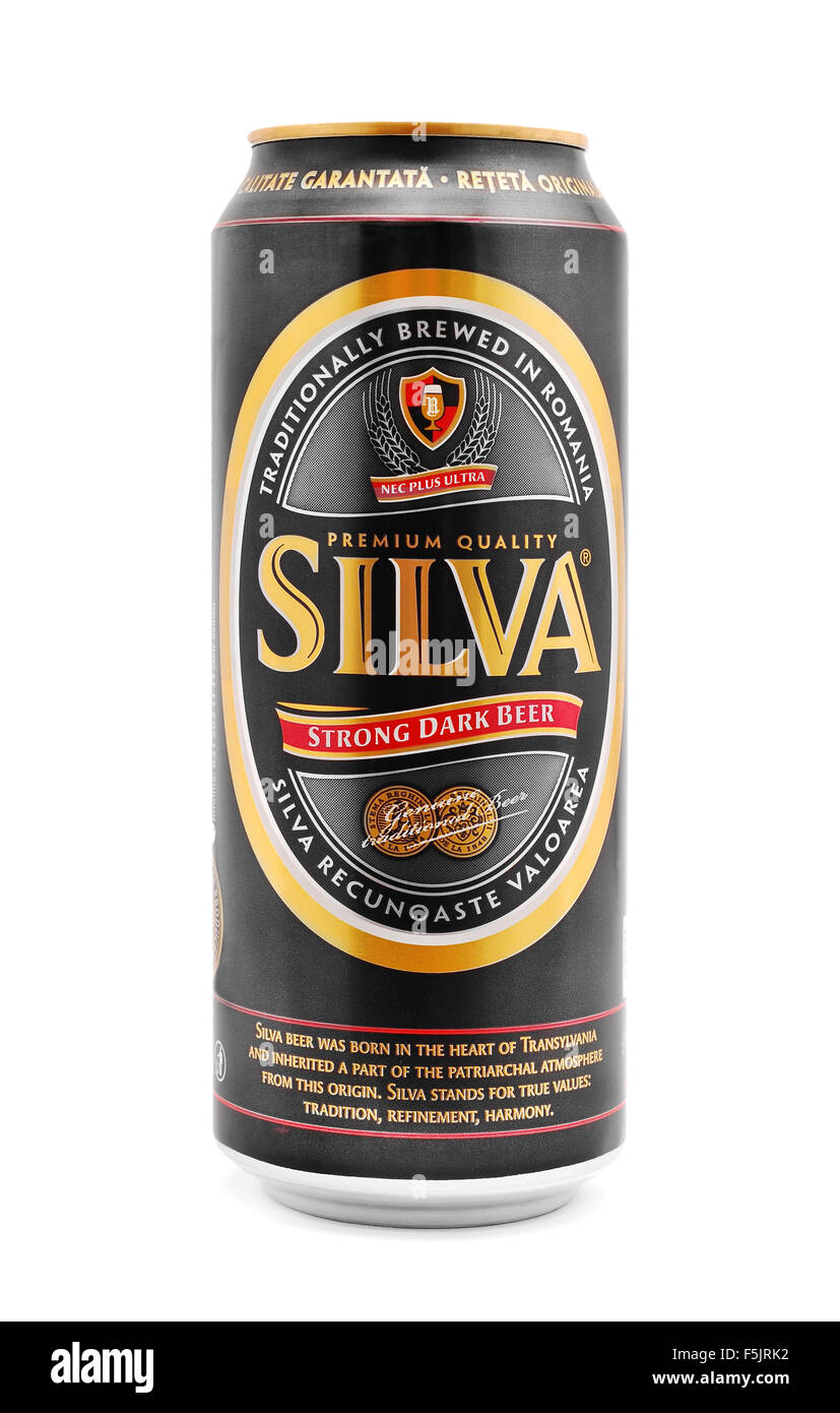 dark Silva beer can Stock Photo
