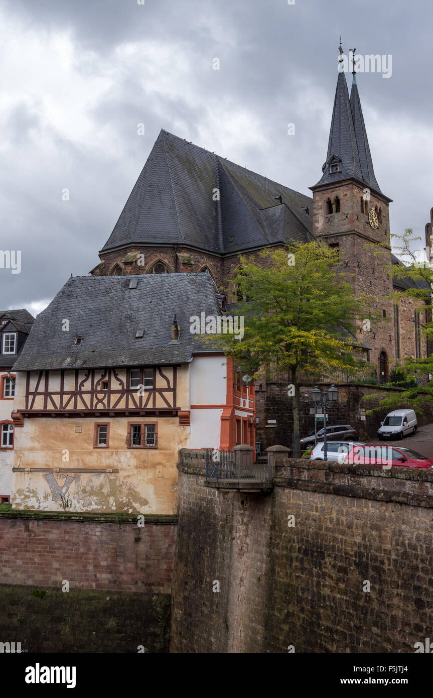 Laurentiuskirche, church of St. Laurence, 1854-6, Saarburg, Rheinland-Pfalz, Germany Stock Photo