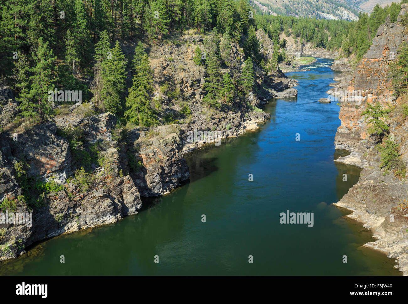 alberton on the clark fork river near alberton, montana Stock