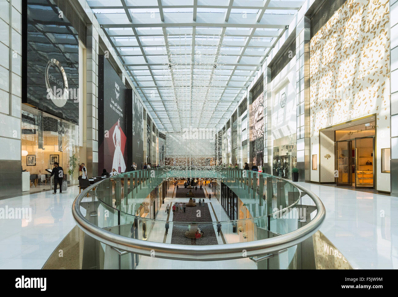 Interior of atrium at Fashion Avenue in Dubai United Arab Emirates Stock Photo