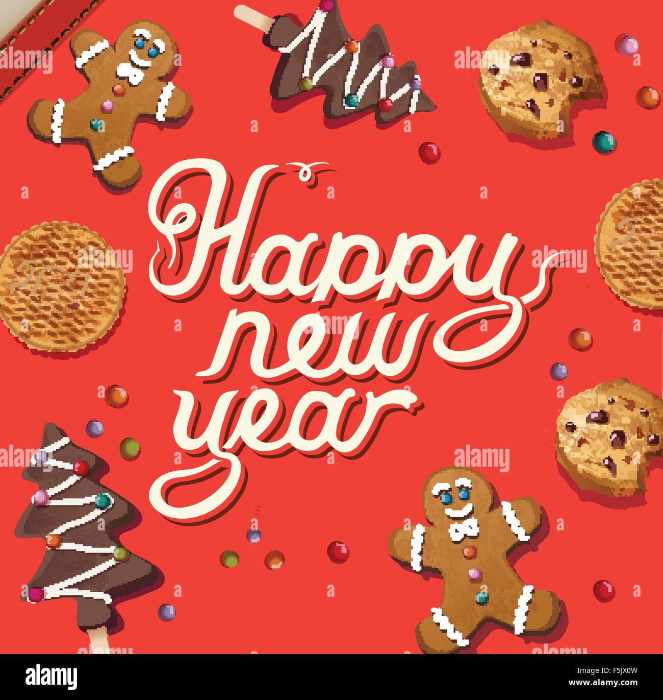 HAPPY NEW YEAR vector illustration Stock Vector Image & Art - Alamy