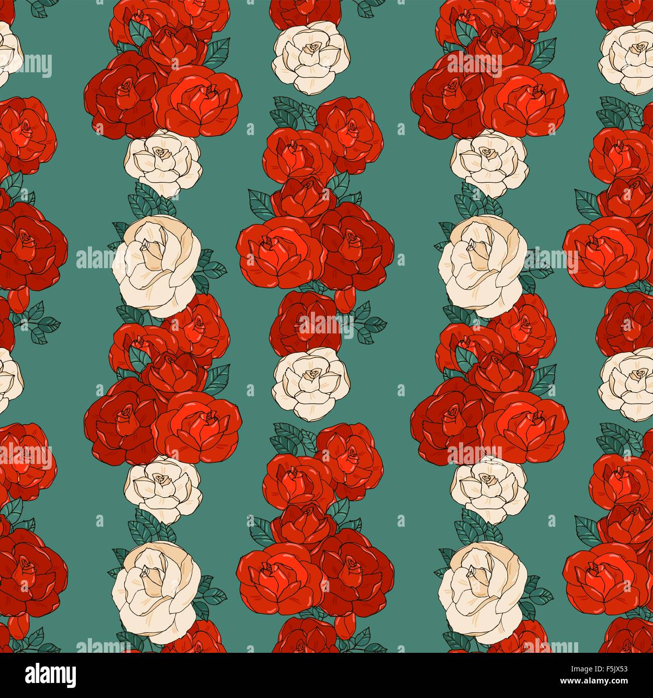 seamless pattern with roses Stock Vector Image & Art - Alamy