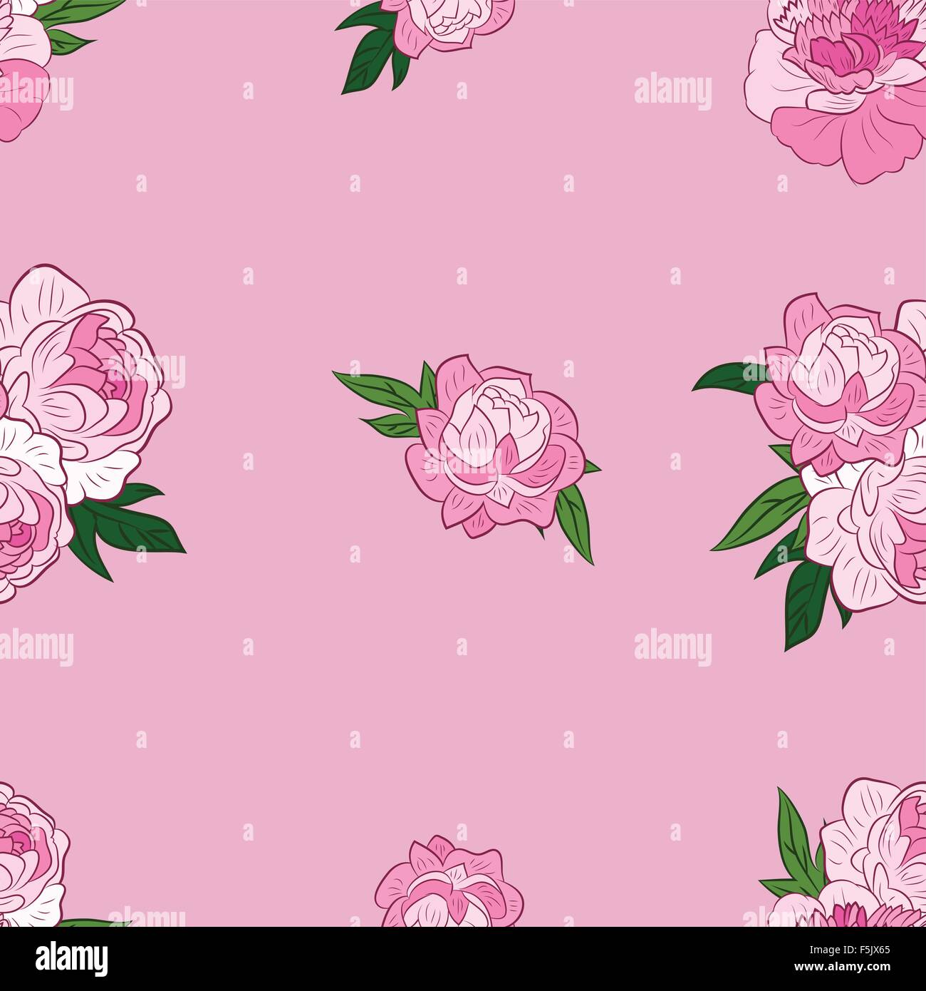 Seamless pattern with pink peonies Stock Vector Image & Art - Alamy