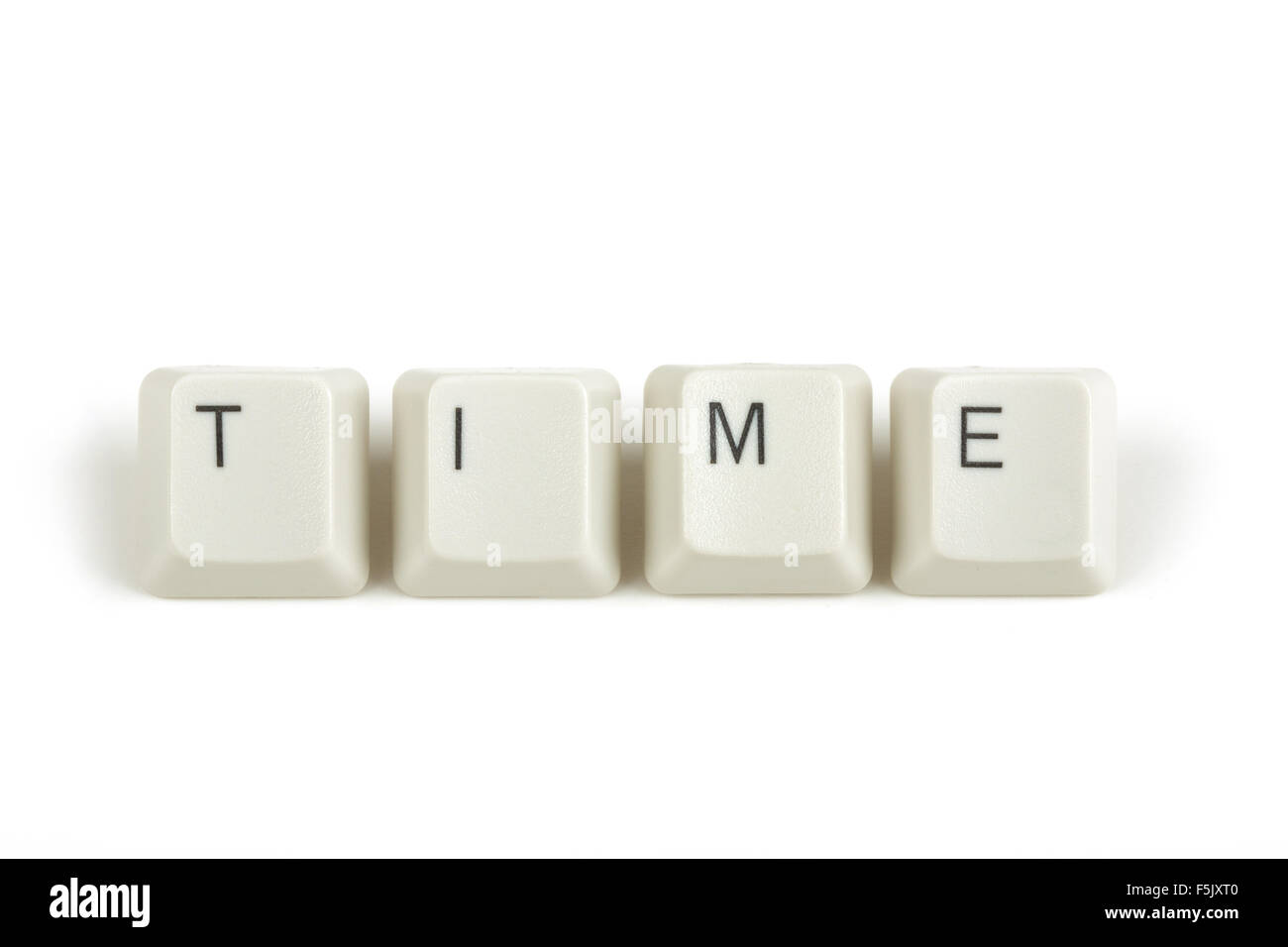 time text from scattered keyboard keys isolated on white background ...