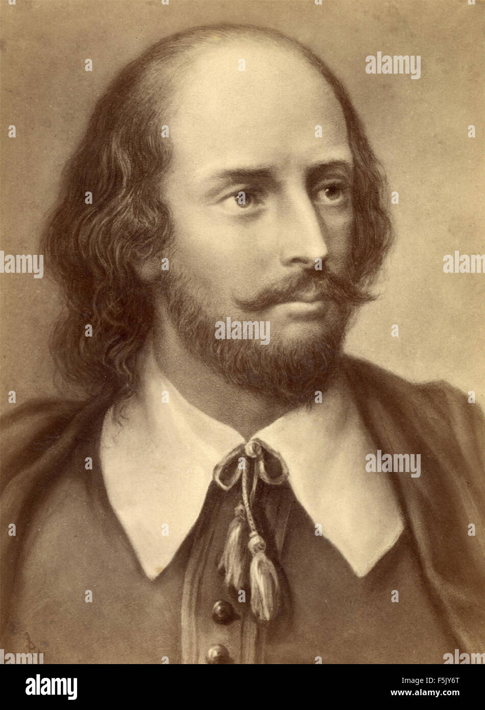 Portrait of William Shakespeare by P. Kramer Stock Photo
