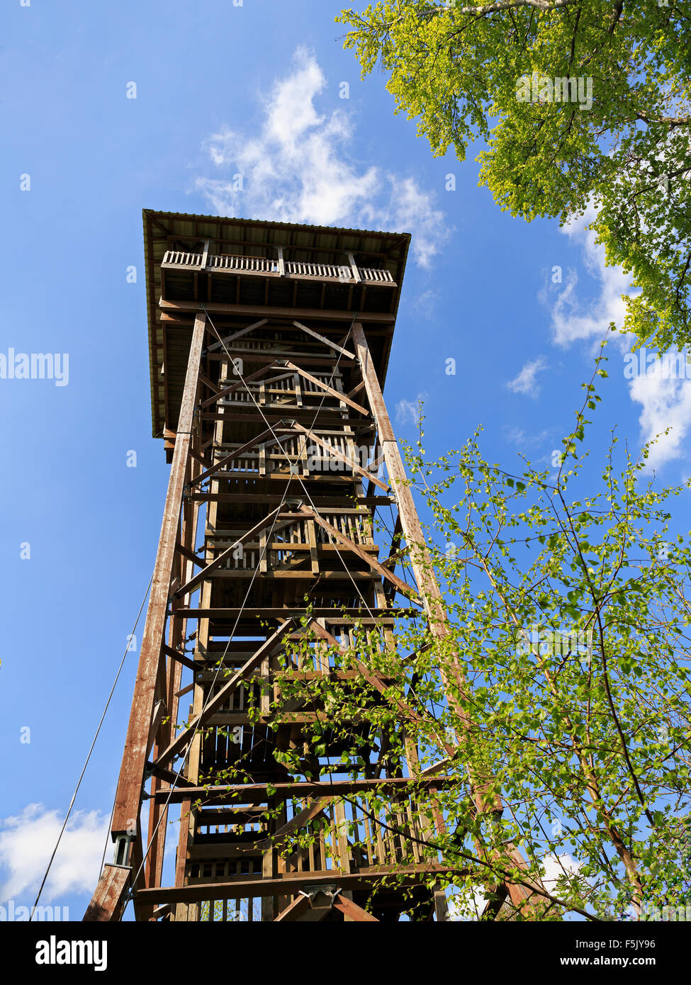 Lookout tower, museum tower on Hungerberg, former telegraph station, Vörden, Marienmünster, North Rhine-Westphalia Stock Photo