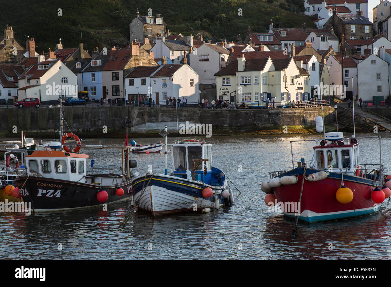 Staithes fishing and holiday village, North Yorkshire. Associated with James Cook Stock Photo