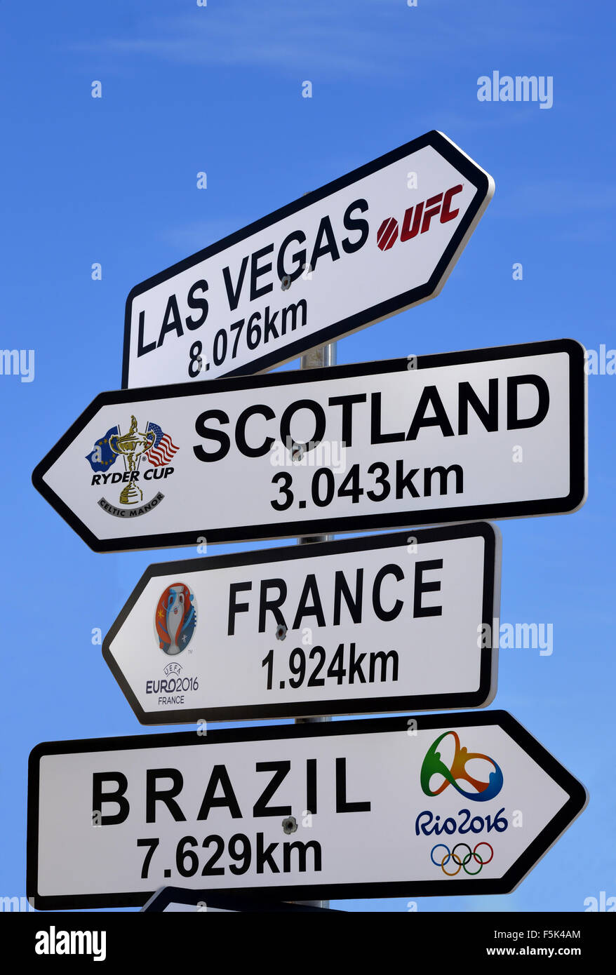 Direction, distance, position and indication sign Stock Photo Alamy