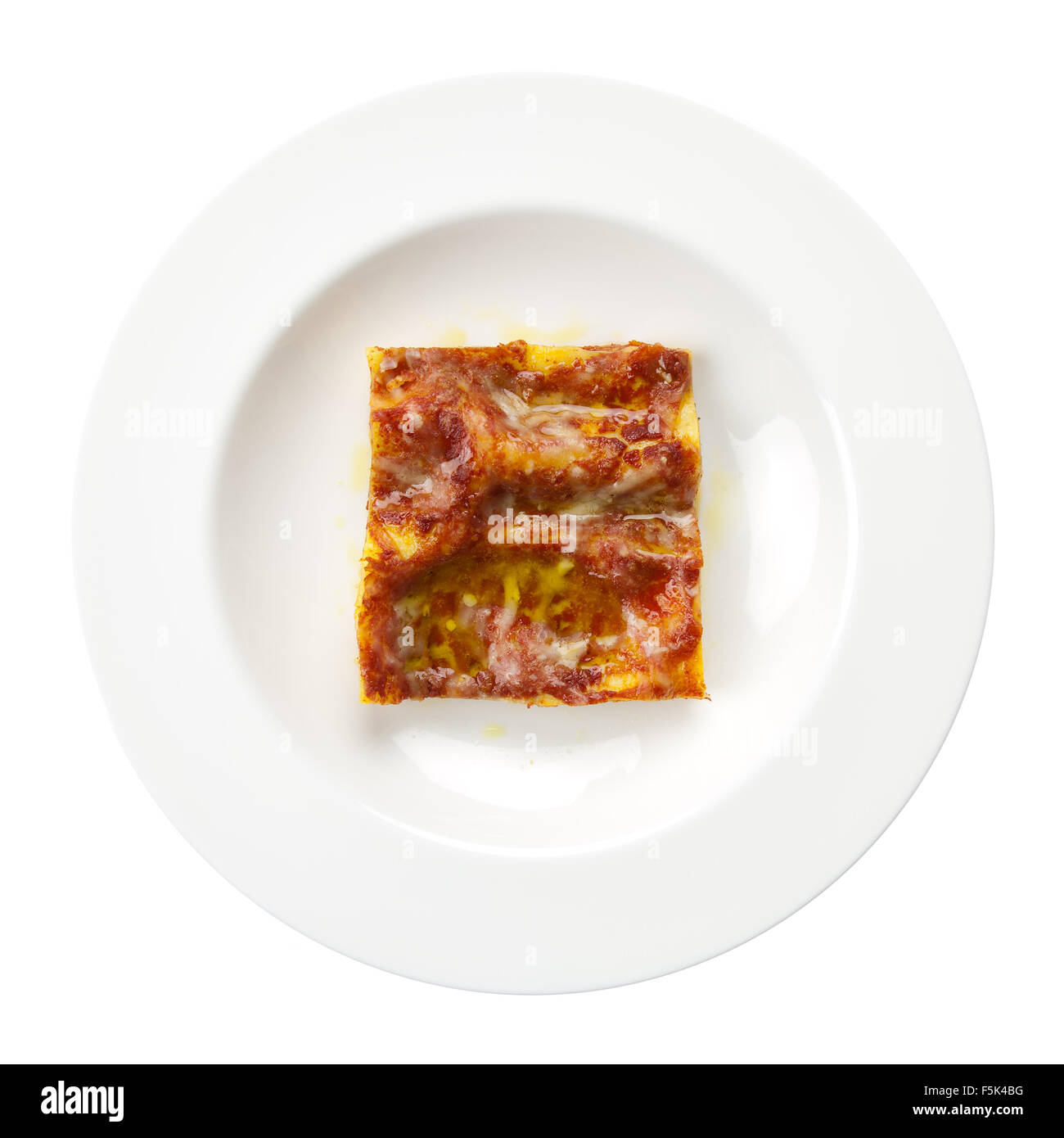 Lasagna alla bolognese traditional italian recipe with meat, tomato, parmigiano cheese, olive oil, lasagne pasta Stock Photo