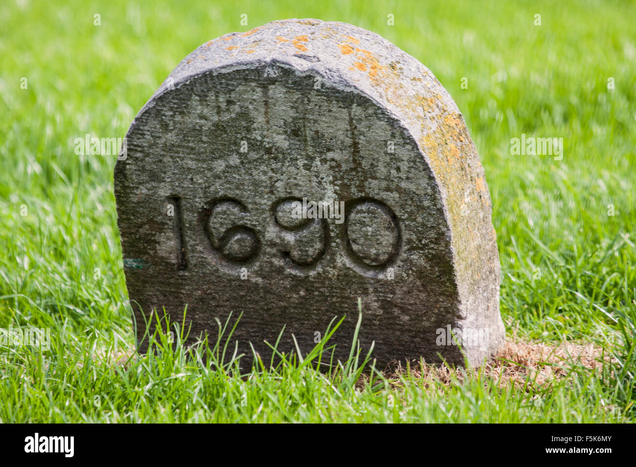 1690, marker stone at the Battle of the Boyne Visitor centre Drogheda