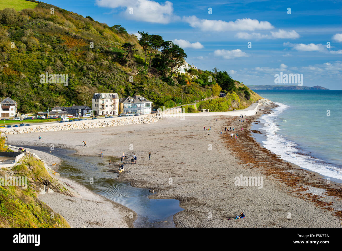 Overlooking Seaton a village and beach on the south coast of Cornwall