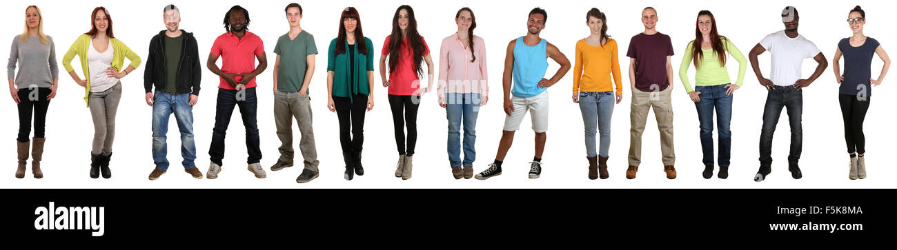 Smiling happy multicultural multi ethnic group of people standing in a ...
