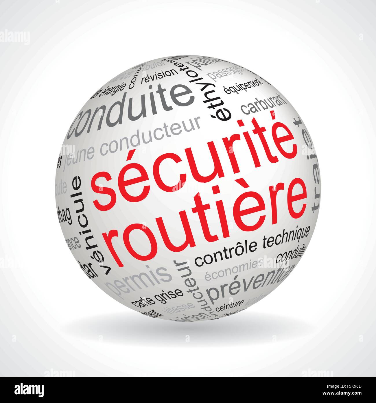 French road safety theme sphere with keywords full vector Stock Vector